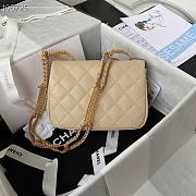 Chanel flap bag 20cm beige AS2975 - 5