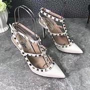 Valentino white - gold rockstud heels 10cm - 1