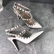 Valentino white - gold rockstud heels 10cm - 3