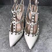 Valentino white - gold rockstud heels 10cm - 4