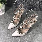 Valentino white - gold rockstud heels 10cm - 2