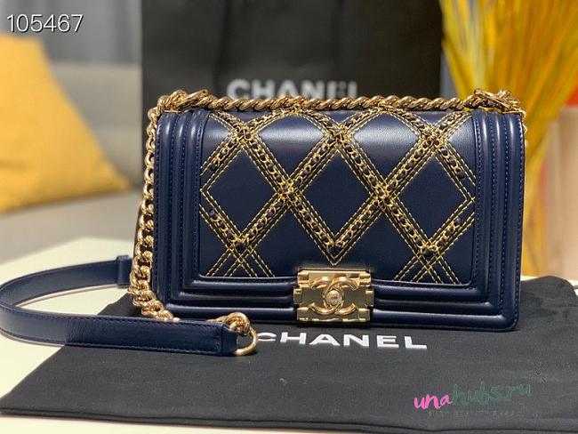 Chanel Leboy Blue Flap Bag 25cm - 1