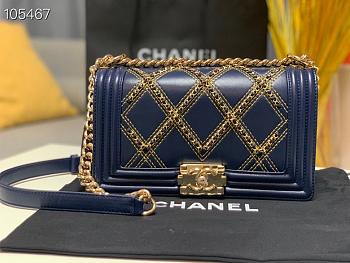 Chanel Leboy Blue Flap Bag 25cm