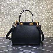 Valen Garavani Small Rock-stud Alcove Black Leather Bag - 6