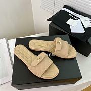 chanel slippers beige - 5