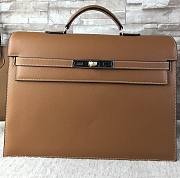 Hermes epsom brown - silver hardware 38cm - 1