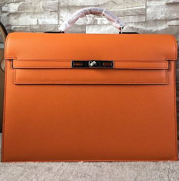 Hermes epsom orange - silver hardware 38cm