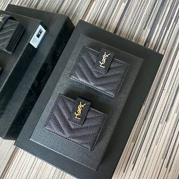 YSL card holder gold/ silver 