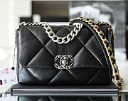 Chanel silver flap black  bag 19 medium size - 5