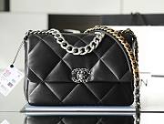 Chanel silver flap black bag 19 large size - 1