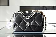 Chanel silver flap black bag 19 large size - 3