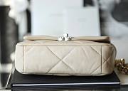 Chanel silver flap cream bag 19 medium size - 3