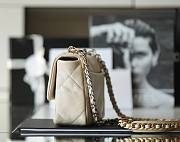 Chanel silver flap cream bag 19 medium size - 4