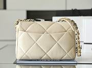 Chanel silver flap cream bag 19 large size - 2