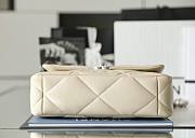 Chanel silver flap cream bag 19 large size - 5