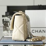 Chanel silver flap cream bag 19 large size - 6