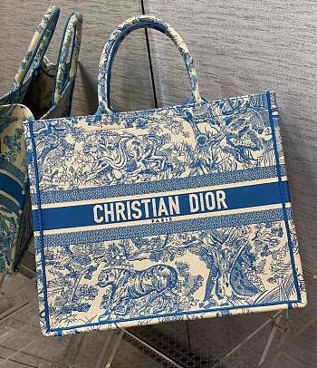 Dior book tote blue tiger 41cm