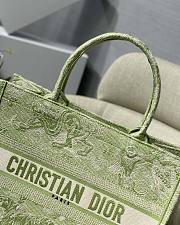 Dior book tote green embroided bag 36cm - 2