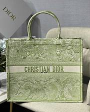 Dior book tote green embroided bag 41cm - 1