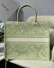 Dior book tote green embroided bag 41cm - 3