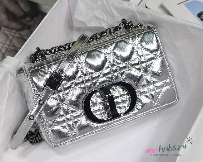 Dior Caro Silver Metallic Small 20cm - 1