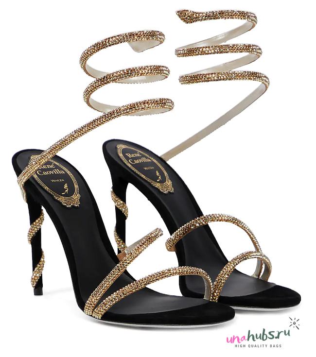 RENE CAOVILLA Margot embellished suede sandals - 1