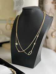 Dior necklace double gold chains  - 2