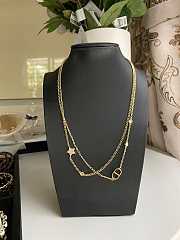 Dior necklace double gold chains  - 3