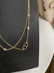 Dior necklace double gold chains  - 5