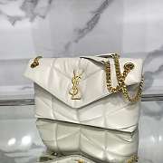 YSL White Puffer Bag Golden Hardware Medium 29cm - 6