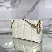 YSL White Puffer Bag Golden Hardware Medium 29cm - 4