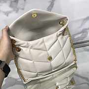 YSL White Puffer Bag Golden Hardware Medium 29cm - 3