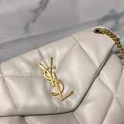 YSL White Puffer Bag Golden Hardware Medium 29cm - 2