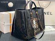 Chanel tote shopping black gold bag - 2