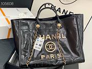 Chanel tote shopping black gold bag - 5