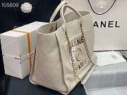 Chanel tote shopping white gold bag - 4