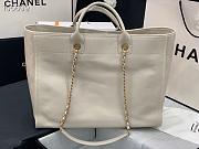 Chanel tote shopping white gold bag - 5