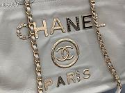 Chanel tote shopping white gold bag - 6