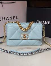 Chanel flap bag light blue 19 bag 26cm  - 1