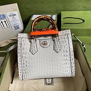 Gucci Diana small crocodile white tote bag 27cm - 1