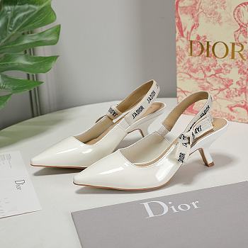 Dior Slingback white patent leather heels