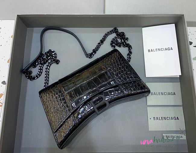 Balenciaga Hourglass Chain All Black Wallet  - 1