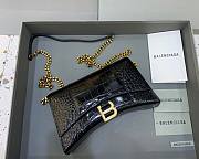 Balenciaga Hourglass Chain Black Wallet - 1