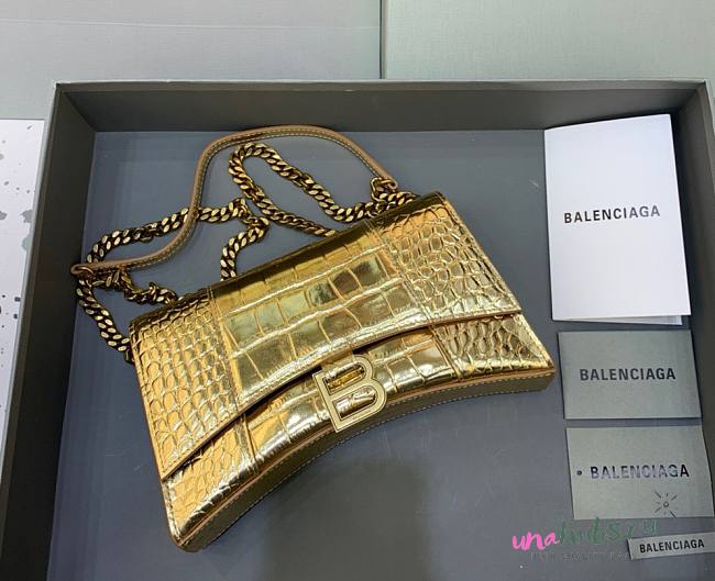 Balenciaga Hourglass Chain Gold Wallet - 1