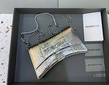 Balenciaga Hourglass Chain Silver Wallet