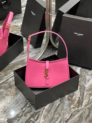 YSL LE 5 À 7 HOBO BAG IN PINK SMOOTH LEATHER