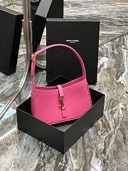 YSL LE 5 À 7 HOBO BAG IN PINK SMOOTH LEATHER - 3