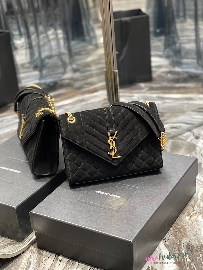 YSL suede black small envelope bag - 1