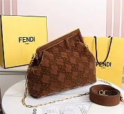 Fendi first brown medium suede bag - 6