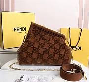 Fendi first brown medium suede bag - 4